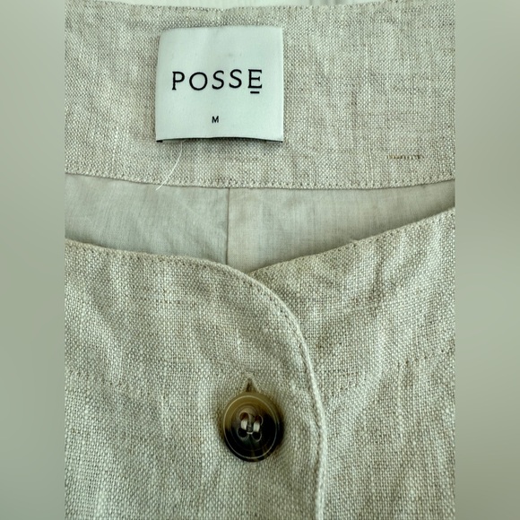 Posse Linen Emma vest and Emma pencil midi skirt set, natural, size M - Picture 7 of 14